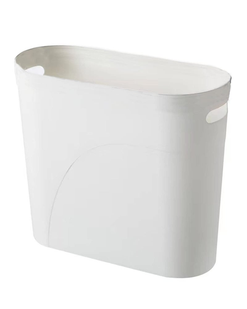 YAZEES Bathroom Small Trash Can, 3 Gallon Slim Plastic, White - Image 1